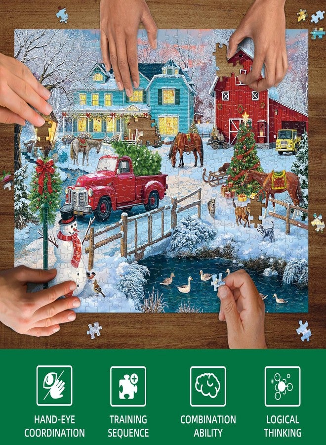 Libeder Christmas Puzzle for Adults 500 Pieces - Christmas Farm,Fun and Challenging Family Game Great Gift Idea Jigsaw Puzzle - Image 3